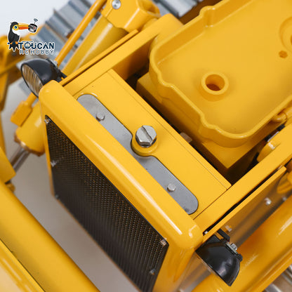 Fast Free Shipping for EU Metal 1/14 RC Hydraulic Bulldozer D7 Remote Control Dozer Model Engineering Vehicle Flysky Radio Light Sound System Battery