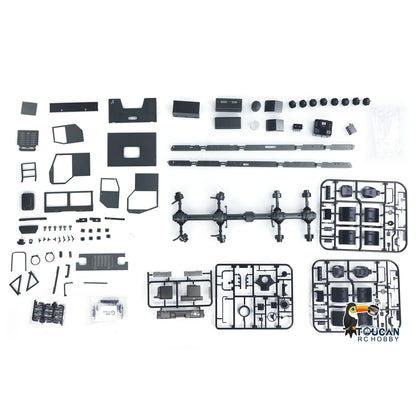 CAPO CUB3 8X8 Metal CNC 1/18 RC Military Transport Truck 2Speed Gearbox Lock Differential Axle DIY Model Car No Electronic Parts