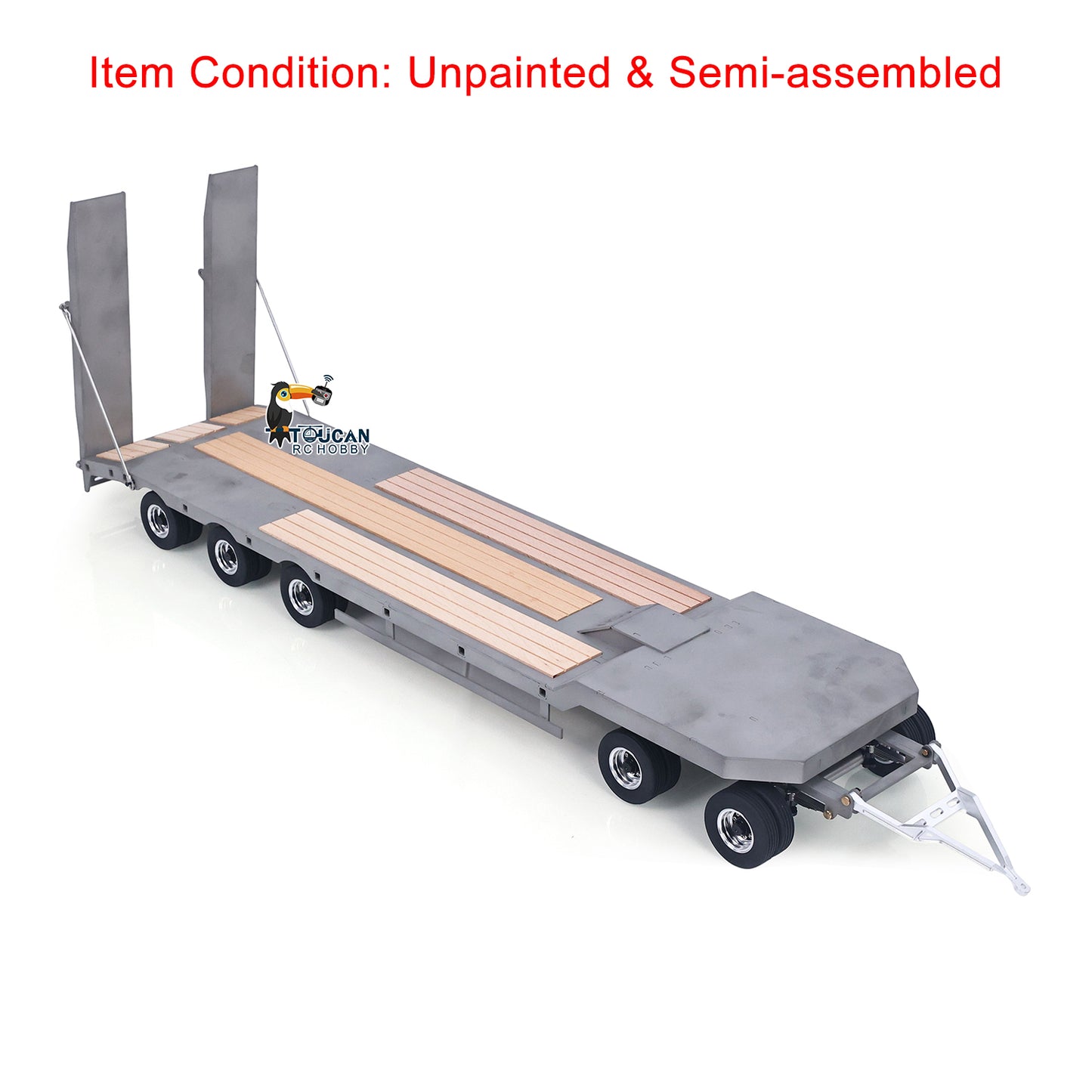 LESU 1/14 Metal RC Flatbed Trailer Transport Vehicle for RC Tractor Truck Model Remote Control Construction Enthusiasts