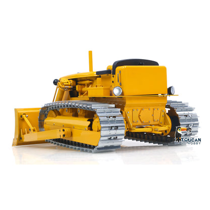 In Stock Metal 1/14 RC Bulldozer D7 Remote Control Dozer Model Hydraulic Construction Vehicles Truck Flysky Radio CNC Light Sound Battery