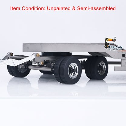 LESU 1/14 Metal RC Flatbed Trailer Transport Vehicle for RC Tractor Truck Model Remote Control Construction Enthusiasts
