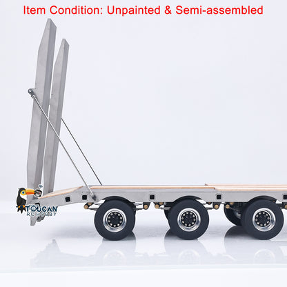 LESU 1/14 Metal RC Flatbed Trailer Transport Vehicle for RC Tractor Truck Model Remote Control Construction Enthusiasts