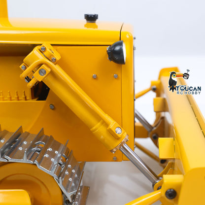 Fast Free Shipping for EU Metal 1/14 RC Hydraulic Bulldozer D7 Remote Control Dozer Model Engineering Vehicle Flysky Radio Light Sound System Battery