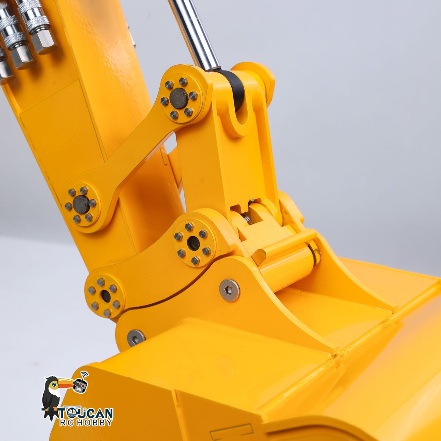 Toucan Metal Grading/Trapezoidal/Narrow Toothless/Toothed/Rake/Grille Bucket for 1/12 Hydraulic Remote Control Tracked Excavator C395 LR976 E650 RC Digger Model Construction Vehicle