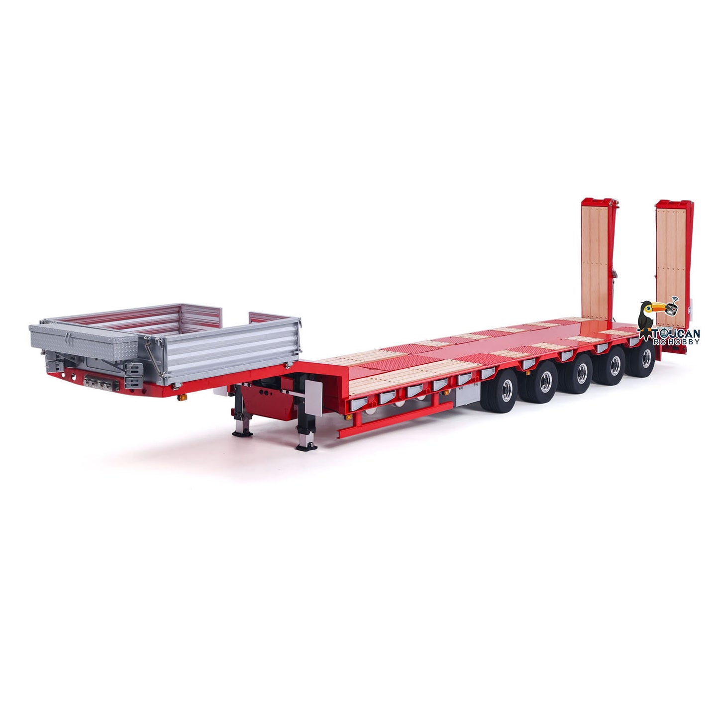 LESU A0055 1/14 Metal Hydraulic Lifting RC Trailer with 5 Axles Steering Electric Support Legs for RC Tractor Truck Model Weekend Outdoor Fun