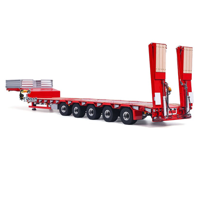 LESU A0055 1/14 Metal Hydraulic Lifting RC Trailer with 5 Axles Steering Electric Support Legs for RC Tractor Truck Model Weekend Outdoor Fun