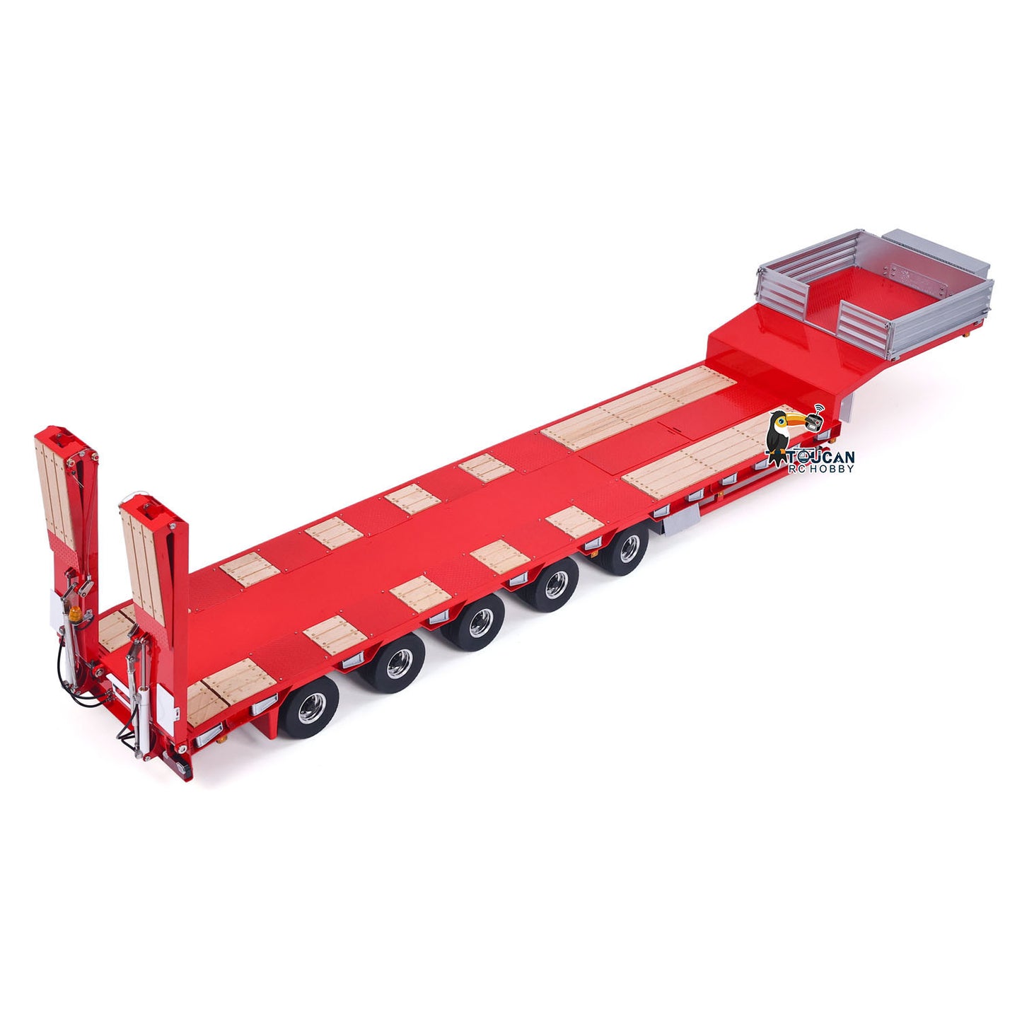 LESU A0055 1/14 Metal Hydraulic Lifting RC Trailer with 5 Axles Steering Electric Support Legs for RC Tractor Truck Model Weekend Outdoor Fun