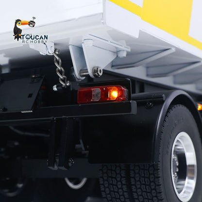 TOUCAN RC HOBBY 3 Axles Stainless Steel Hydraulic Semi Trailer W/ Supported Leg Light System for 1/14 DIY Tamiya Remote Control Tractor Truck