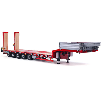 LESU A0055 1/14 Metal Hydraulic Lifting RC Trailer with 5 Axles Steering Electric Support Legs for RC Tractor Truck Model Weekend Outdoor Fun