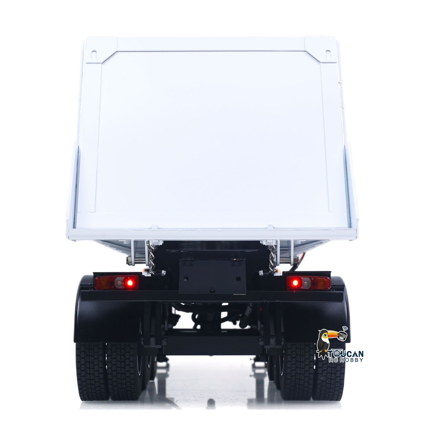 TOUCAN RC HOBBY 3 Axles Stainless Steel Hydraulic Semi Trailer W/ Supported Leg Light System for 1/14 DIY Tamiya Remote Control Tractor Truck