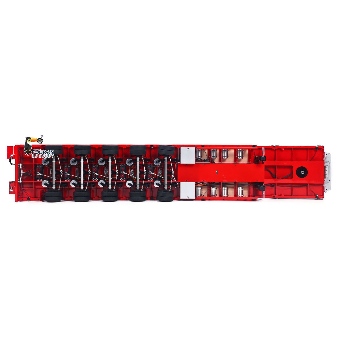 LESU A0055 1/14 Metal Hydraulic Lifting RC Trailer with 5 Axles Steering Electric Support Legs for RC Tractor Truck Model Weekend Outdoor Fun