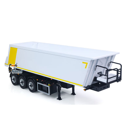 TOUCAN RC HOBBY 3 Axles Stainless Steel Hydraulic Semi Trailer W/ Supported Leg Light System for 1/14 DIY Tamiya Remote Control Tractor Truck