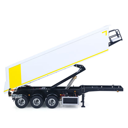 TOUCAN RC HOBBY 3 Axles Stainless Steel Hydraulic Semi Trailer W/ Supported Leg Light System for 1/14 DIY Tamiya Remote Control Tractor Truck