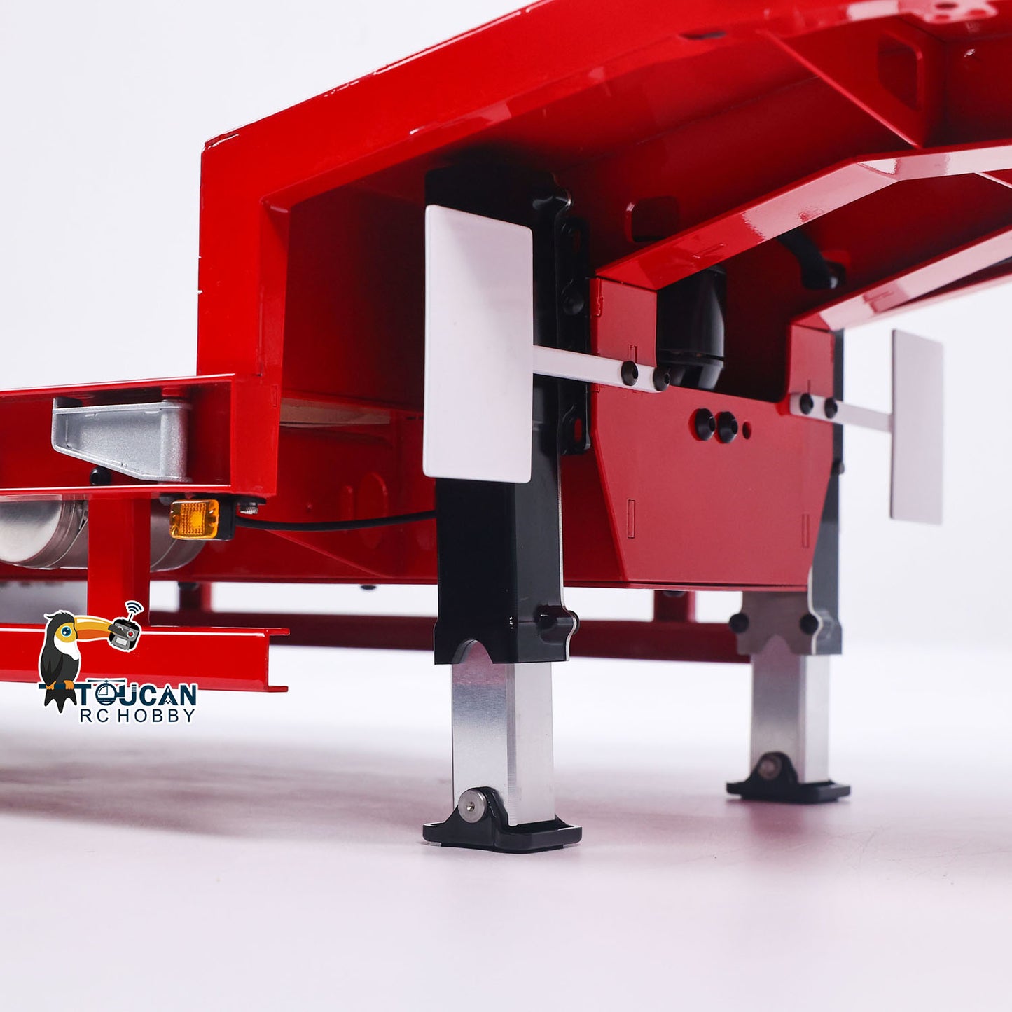 LESU A0055 1/14 Metal Hydraulic Lifting RC Trailer with 5 Axles Steering Electric Support Legs for RC Tractor Truck Model Weekend Outdoor Fun