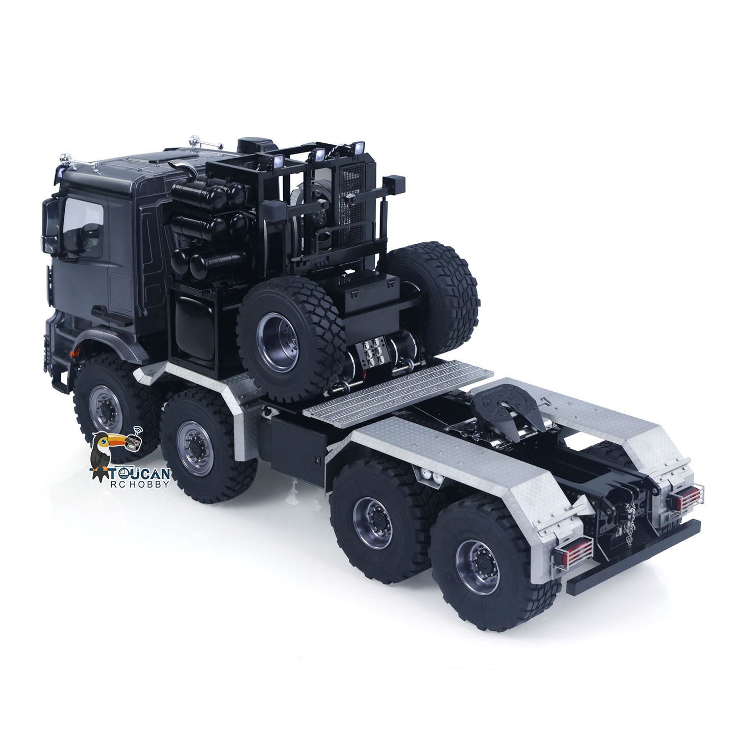Toucanhobby BZ4663 1/14 Metal 8x8 RC Tractor Truck PNP 3 Speed Transmission Differential Lock Axles Remote Winch ST8 Controller Light Sound for Model Collectors
