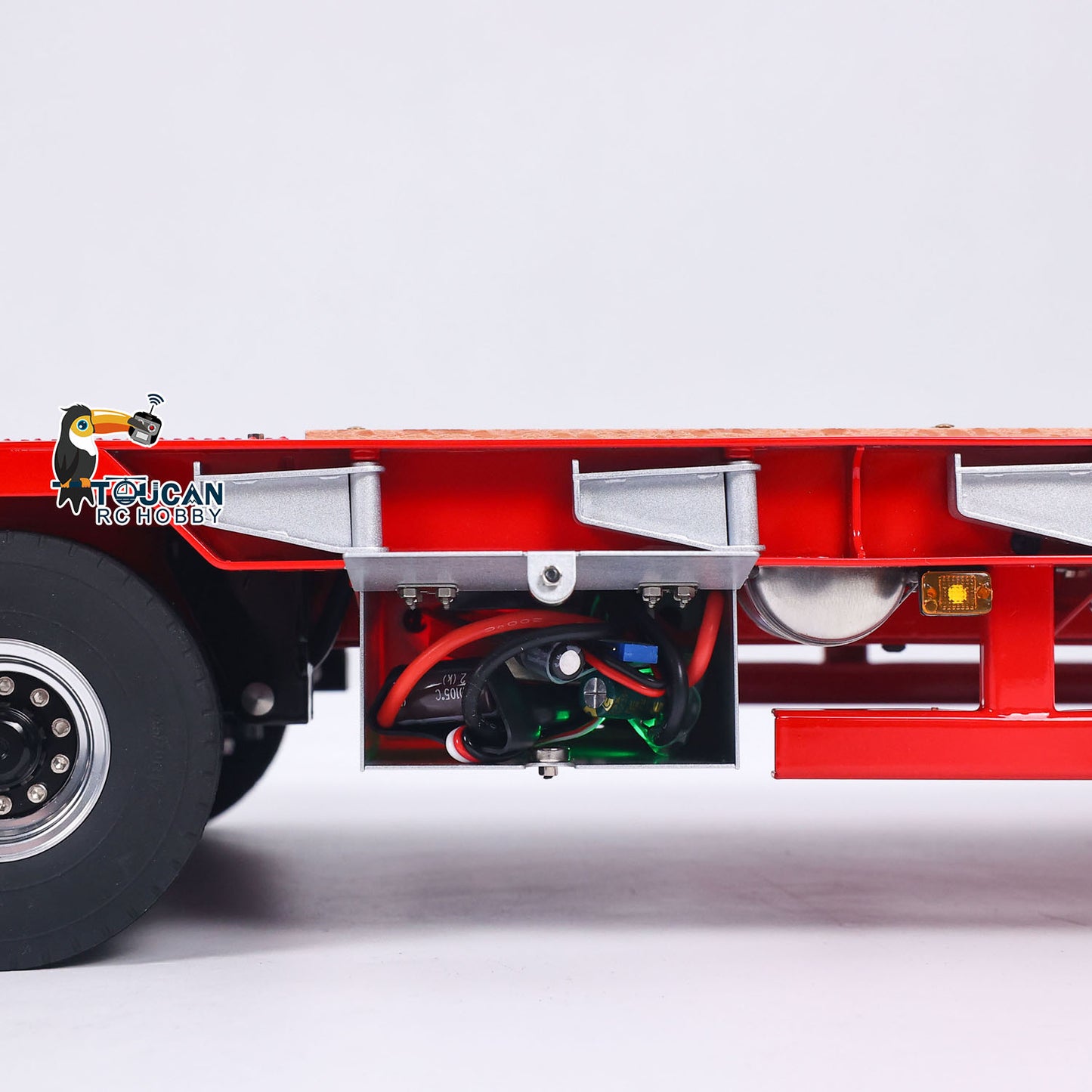 LESU A0055 1/14 Metal Hydraulic Lifting RC Trailer with 5 Axles Steering Electric Support Legs for RC Tractor Truck Model Weekend Outdoor Fun