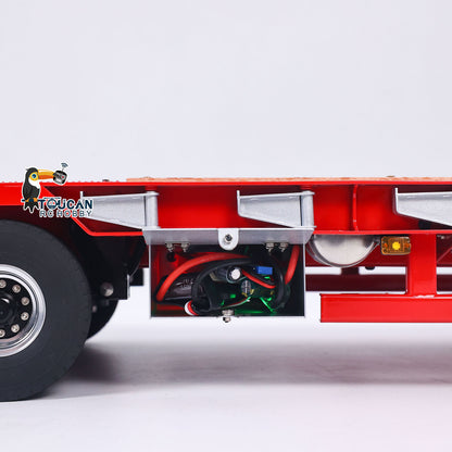 LESU A0055 1/14 Metal Hydraulic Lifting RC Trailer with 5 Axles Steering Electric Support Legs for RC Tractor Truck Model Weekend Outdoor Fun