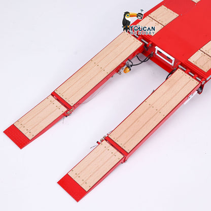 LESU A0055 1/14 Metal Hydraulic Lifting RC Trailer with 5 Axles Steering Electric Support Legs for RC Tractor Truck Model Weekend Outdoor Fun