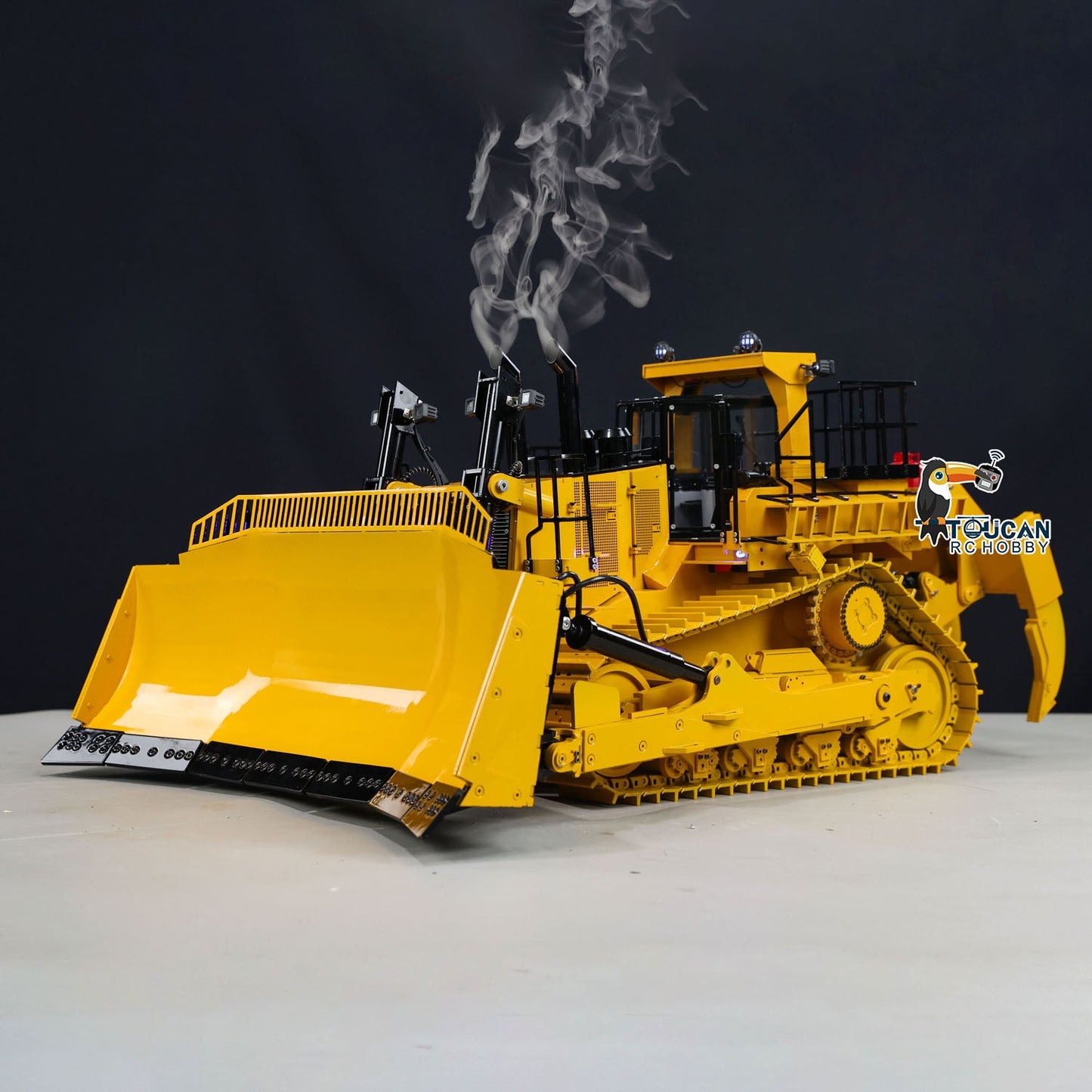 In Stock 1/14 D11T 3-Plow RC Hydraulic Heavy-duty Bulldozer Remote Control Dozers PL18EV Sound Light Smoke Assembled and Painted