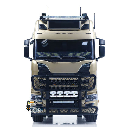 Plastic 1/14 RC Tractor Truck 56379 Remote Control Construction Vehicle Customized by Toucanhobby 4X2 Chassis 3Speed Gearbox Flowing Water Light Smoke Unit ST8 Radio RTR