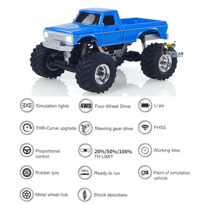 Fast Free Shipping JABAILE 3602 1/36 4WD 2.4G Radio Controlled Off Road Vehicles Mini Crawler Car Battery Lights RTR RC Toys Model