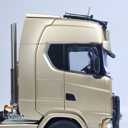 Plastic 1/14 RC Tractor Truck 56379 Remote Control Construction Vehicle Customized by Toucanhobby 4X2 Chassis 3Speed Gearbox Flowing Water Light Smoke Unit ST8 Radio RTR