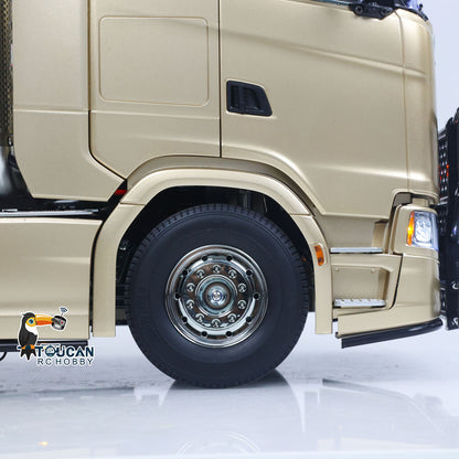 Plastic 1/14 RC Tractor Truck 56379 Remote Control Construction Vehicle Customized by Toucanhobby 4X2 Chassis 3Speed Gearbox Flowing Water Light Smoke Unit ST8 Radio RTR