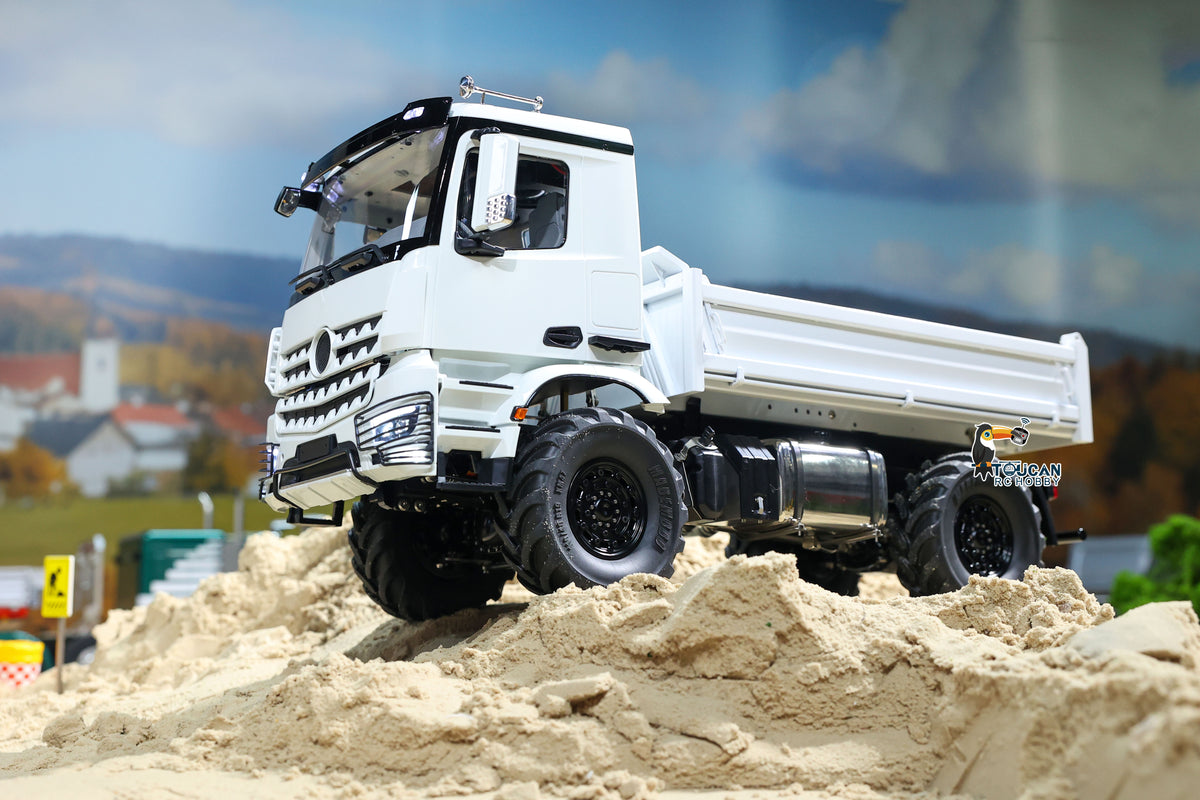 TOUCAN RC HOBBY 3363 MODO 1/14 4x4 ferngesteuerter hydraulischer Metall-Kipper, 2-Gang-Schaltgetriebe, Differentialsperren, RC-Kipper-Modell ST8 mit Funkfernsteuerung, Licht und Sound