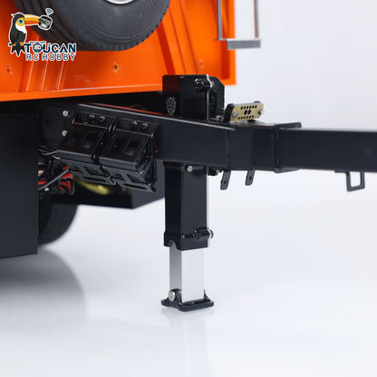 LESU A0051-C 1/14 Metal Full Dump Trailer 2-Axle Heavy Haul Transport Vehicle Electric Landing Legs LED Lights for RC Tractor Truck DIY Models for Model Enthusiast