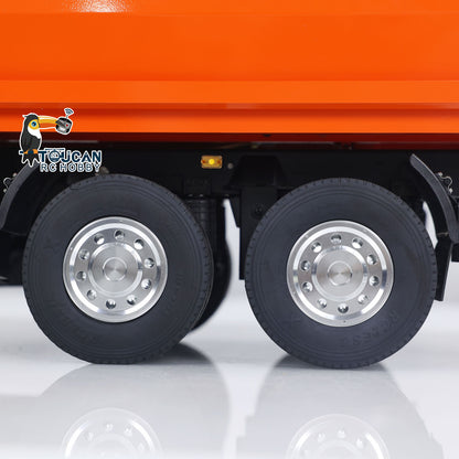 LESU A0051-C 1/14 Metal Full Dump Trailer 2-Axle Heavy Haul Transport Vehicle Electric Landing Legs LED Lights for RC Tractor Truck DIY Models for Model Enthusiast