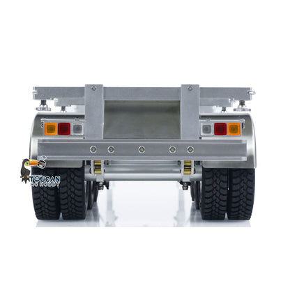MODO Metal 3 Axles Trailer for 40 Feet Container Fifth Wheel with King Pin Mudflap for 1/14 RC Tractor Truck Engineer Vehicles Dumper DIY Parts