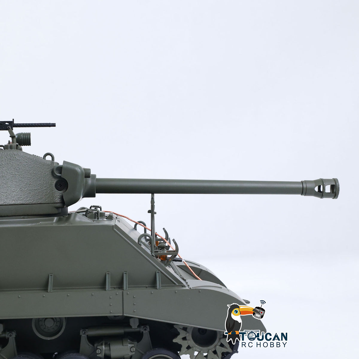 TOUCAN RC HOBBY HHRC Sherman M4A3 1/16 RC Tank Upgraded Side Skirts Infrared System Barrel Elevation Smoke Unit Metal Chassis Gearbox 360 Degrees Turret
