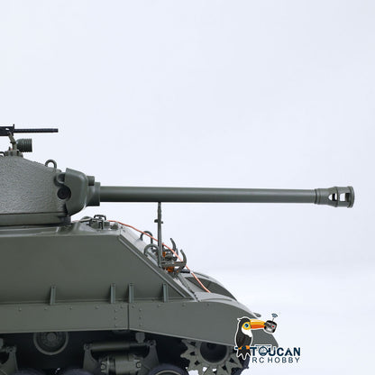 TOUCAN RC HOBBY HHRC Sherman M4A3 1/16 RC Tank Upgraded Side Skirts Infrared System Barrel Elevation Smoke Unit Metal Chassis Gearbox 360 Degrees Turret