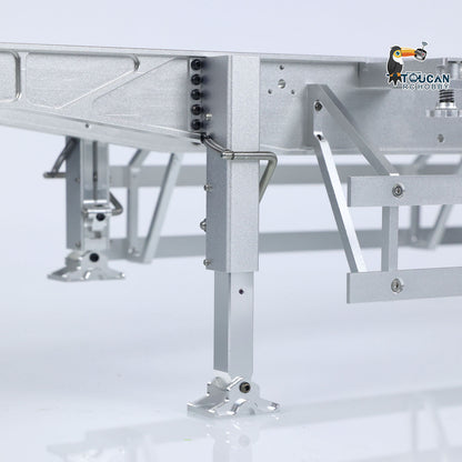 MODO Metal 3 Axles Trailer for 40 Feet Container Fifth Wheel with King Pin Mudflap for 1/14 RC Tractor Truck Engineer Vehicles Dumper DIY Parts