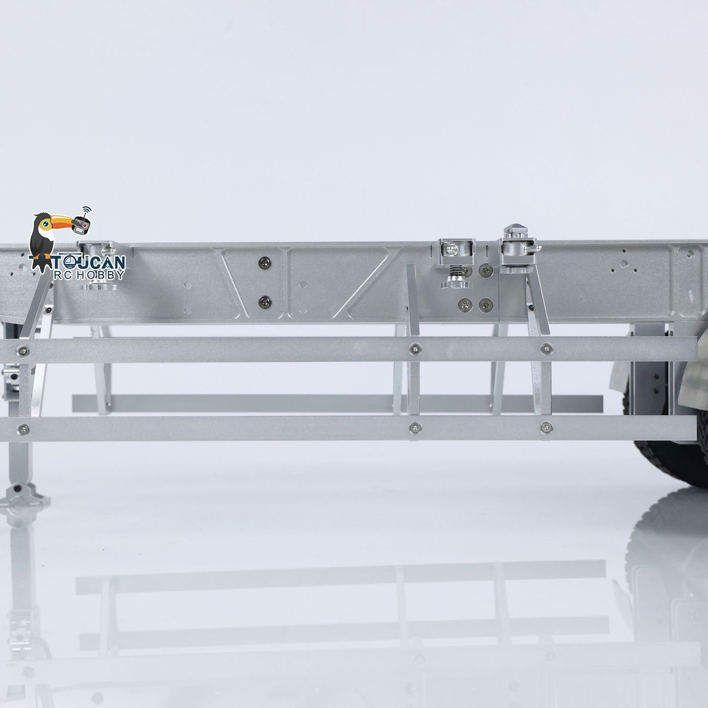 MODO Metal 3 Axles Trailer for 40 Feet Container Fifth Wheel with King Pin Mudflap for 1/14 RC Tractor Truck Engineer Vehicles Dumper DIY Parts