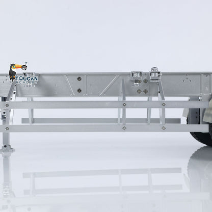 MODO Metal 3 Axles Trailer for 40 Feet Container Fifth Wheel with King Pin Mudflap for 1/14 RC Tractor Truck Engineer Vehicles Dumper DIY Parts