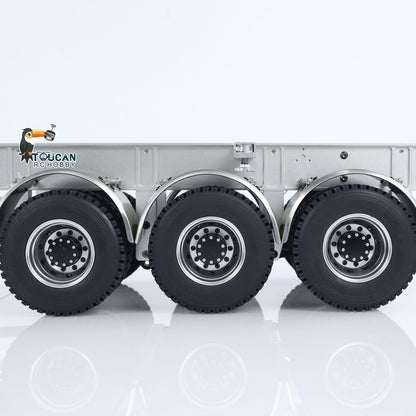 MODO Metal 3 Axles Trailer for 40 Feet Container Fifth Wheel with King Pin Mudflap for 1/14 RC Tractor Truck Engineer Vehicles Dumper DIY Parts
