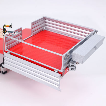 LESU Metal 1/14 RC Trailer A0054 Hydraulic Lifting Tailboard 4 Axles Steering Available for DIY RC Tractor Truck Lorry Car Model