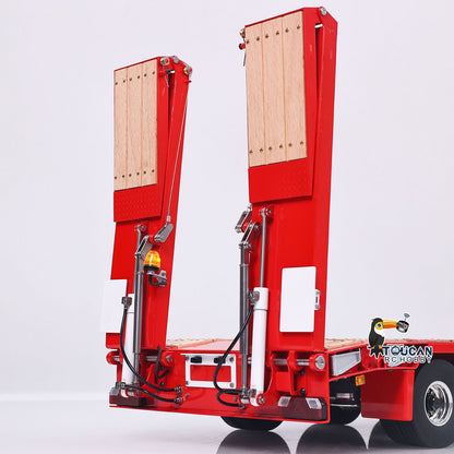 LESU Metal 1/14 RC Trailer A0054 Hydraulic Lifting Tailboard 4 Axles Steering Available for DIY RC Tractor Truck Lorry Car Model