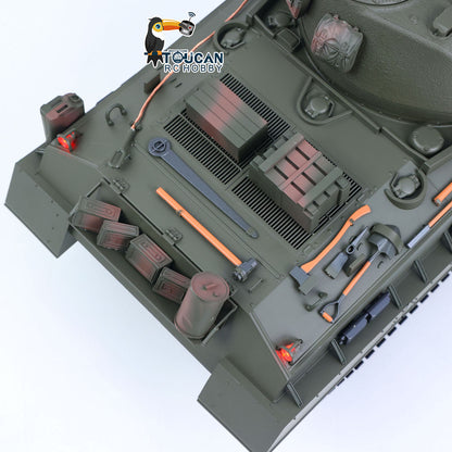 TOUCAN RC HOBBY HHRC Sherman M4A3 1/16 RC Tank Upgraded Side Skirts Infrared System Barrel Elevation Smoke Unit Metal Chassis Gearbox 360 Degrees Turret