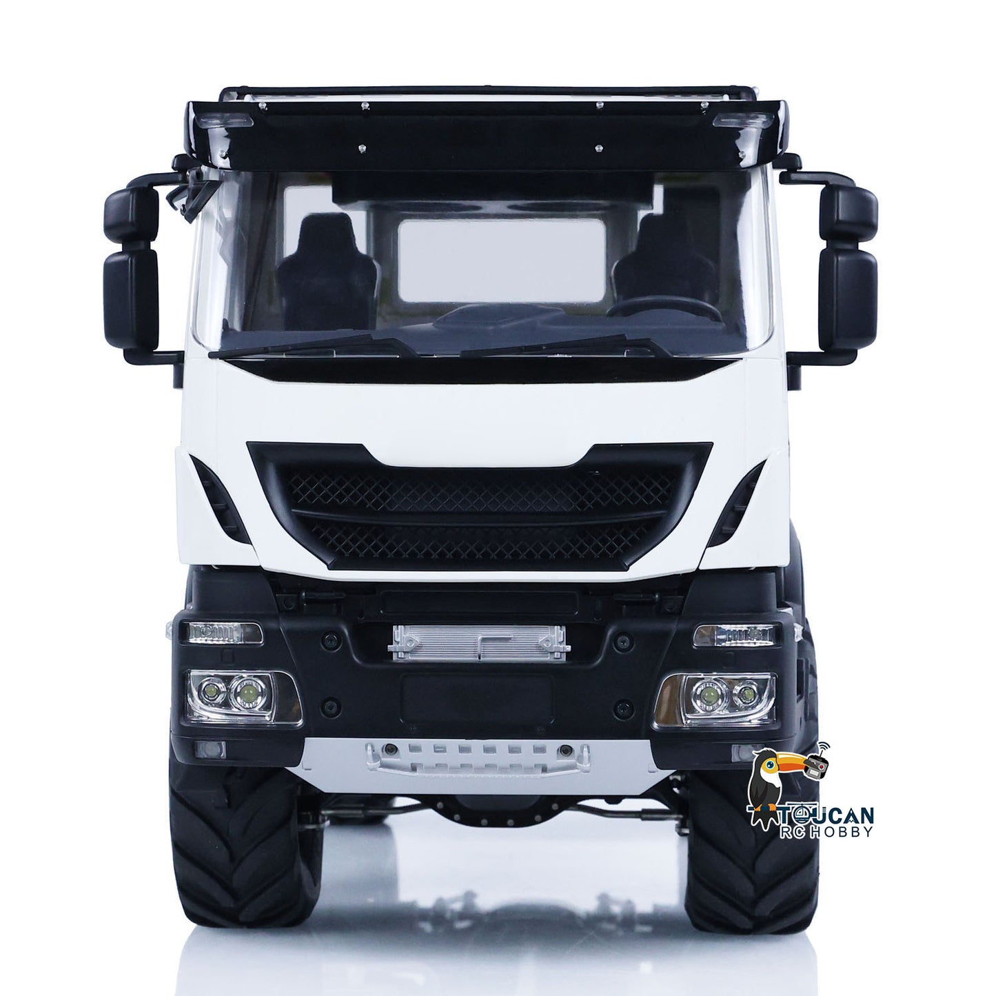 MODO 1/14 Metal 4x4 RC Hydraulic Dump Truck PNP Tipper Vehicle FlySky ST8 Controller Light Sound System Optional Spotlight Snow Blade for Construction Model Collectors