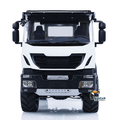 MODO 1/14 Metal 4x4 RC Hydraulic Dump Truck PNP Tipper Vehicle FlySky ST8 Controller Light Sound System Optional Spotlight Snow Blade for Construction Model Collectors