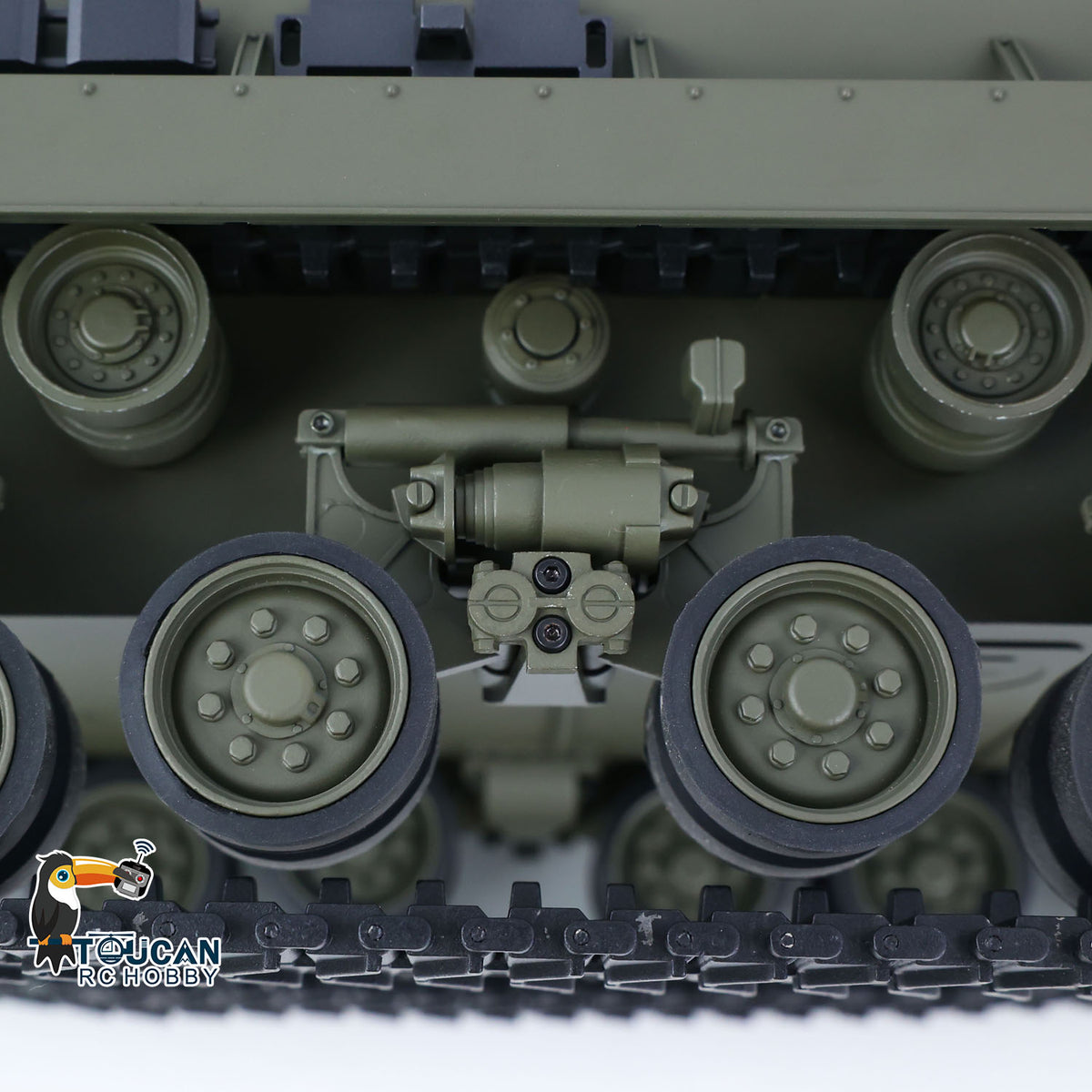 TOUCAN RC HOBBY HHRC Sherman M4A3 1/16 RC Tank Upgraded Side Skirts Infrared System Barrel Elevation Smoke Unit Metal Chassis Gearbox 360 Degrees Turret