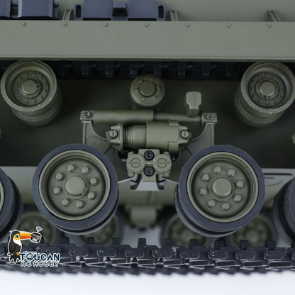 TOUCAN RC HOBBY HHRC Sherman M4A3 1/16 RC Tank Upgraded Side Skirts Infrared System Barrel Elevation Smoke Unit Metal Chassis Gearbox 360 Degrees Turret