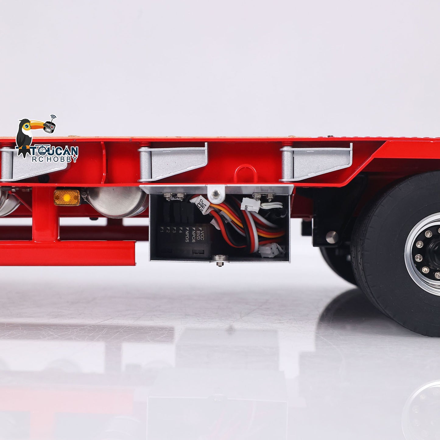 LESU Metal 1/14 RC Trailer A0054 Hydraulic Lifting Tailboard 4 Axles Steering Available for DIY RC Tractor Truck Lorry Car Model