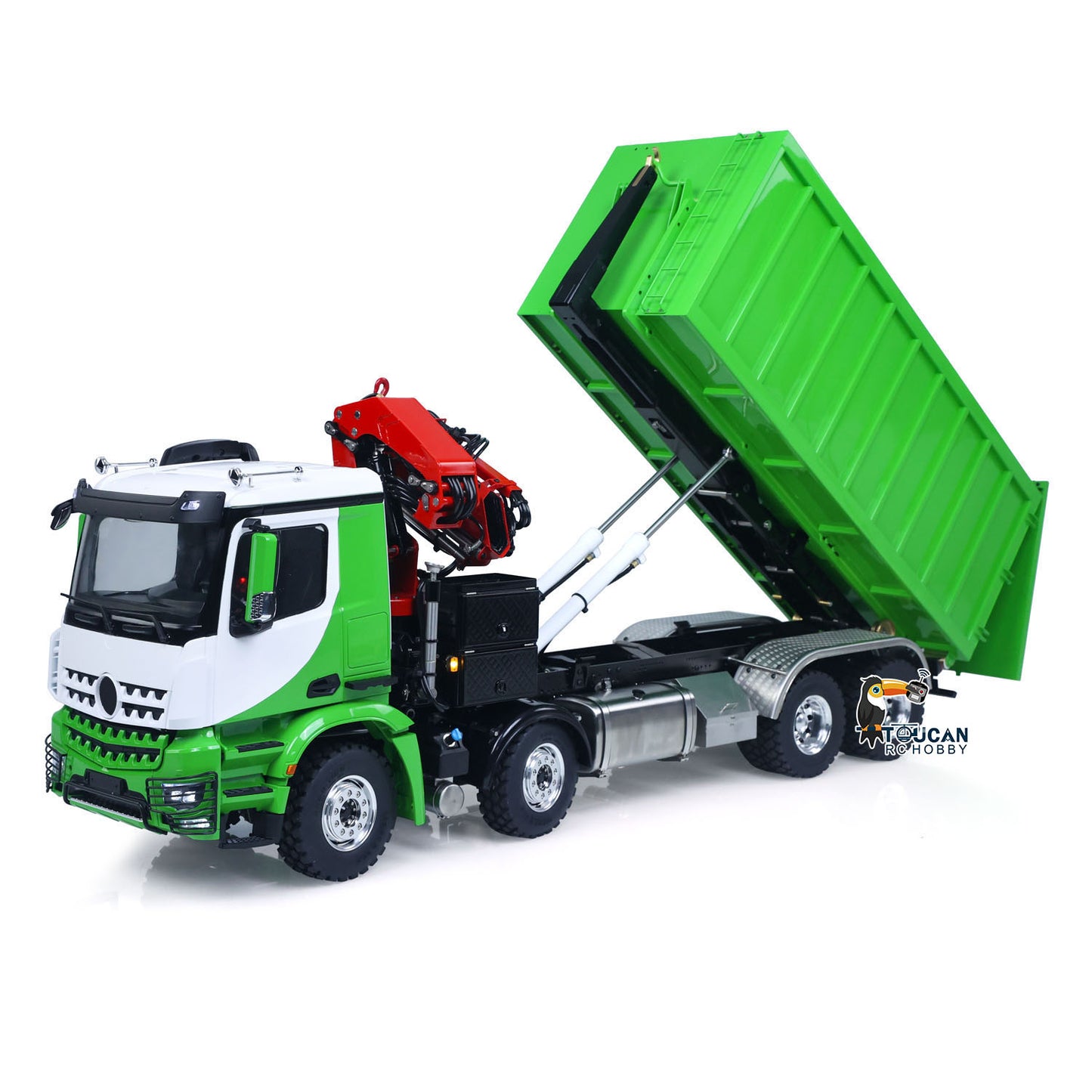 Metal LESU 1/14 RC Hydraulic Crane Dump Truck 8x8 RTR Car 3348 Dumper Waste Bin PL18EV Remote Controller Vehicle 2-Speed Gearbox