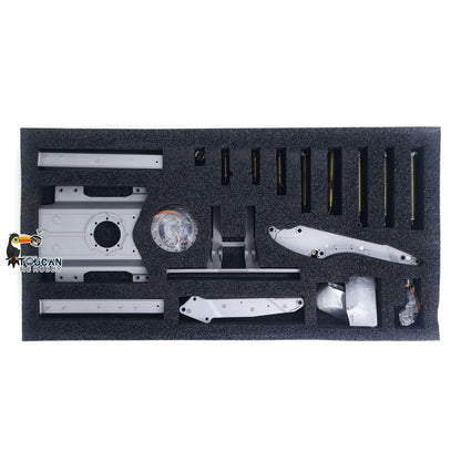 In Stock LESU MC15 4 Arms Metal 1/14 Hydraulic Remote Control Excavator KIT Model RC Digger Dual Pumps 9 Ways Valve Light Sound Motor