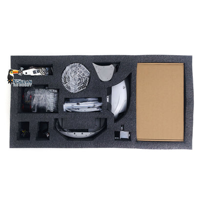 In Stock LESU MC15 4 Arms Metal 1/14 Hydraulic Remote Control Excavator KIT Model RC Digger Dual Pumps 9 Ways Valve Light Sound Motor