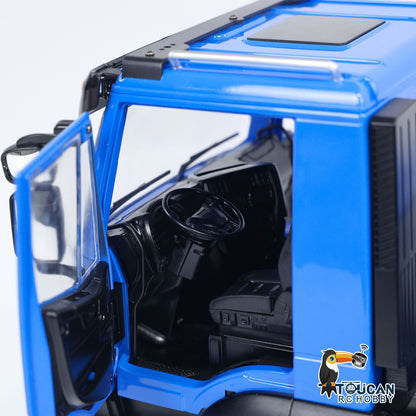 MODO 1/14 Metal 4x4 RC Hydraulic Dump Truck PNP Tipper Vehicle FlySky ST8 Controller Light Sound System Optional Spotlight Snow Blade for Construction Model Collectors