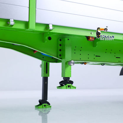 TOUCAN RC HOBBY LXY Lackierter 3-Achs-Metall-Auflieger mit Stützbeinen und Lichtsystem für 1/14 ferngesteuerten Sattelschlepper BM214 RC Gabelstapler-Modell